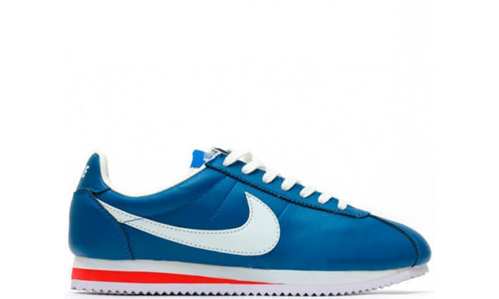 Nike cortez blue and white on sale